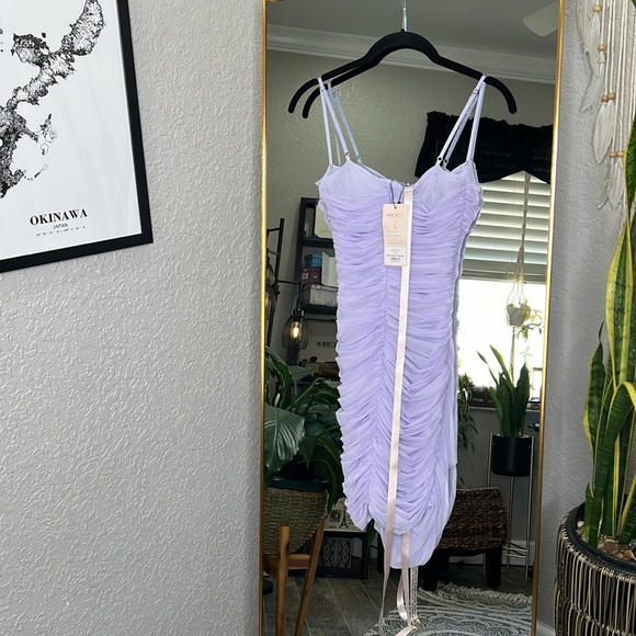 House of CB 'Ella' Lavender Ruched Dress NWT - Picture 10 of 10